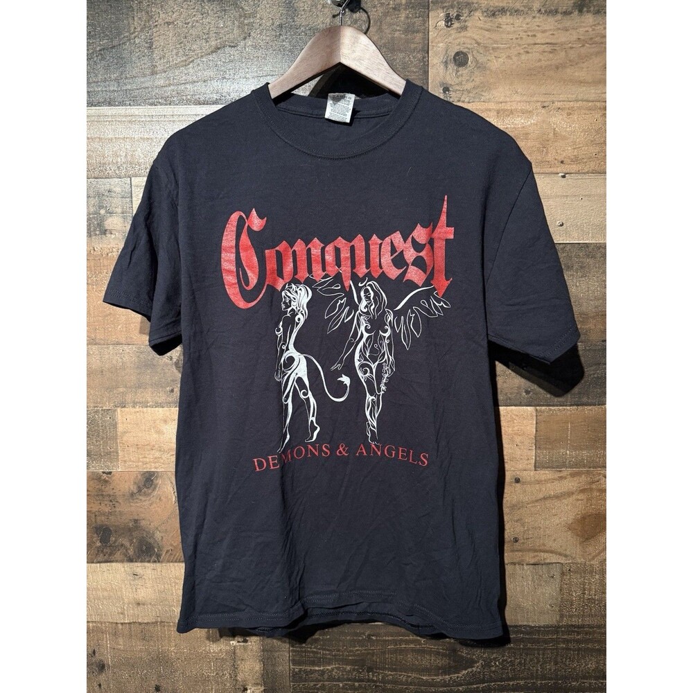 🔥RARE Conquest Vintage Demons And Angels Shirt Tee Y2K Grunge Emo Skater Punk